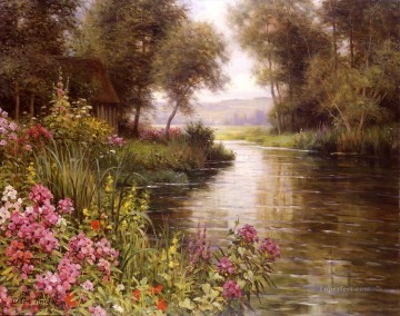  Aston Lienzo - Fleur au bord de la riviere paisaje Louis Aston Knight arroyo